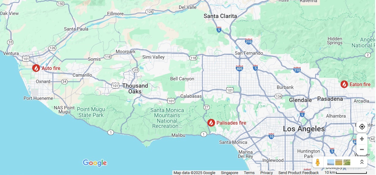 California fire google map